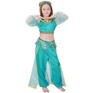 Blue and Gold Genie Princess Kids Fancy Dress Costume - Kids 4-5 yrs