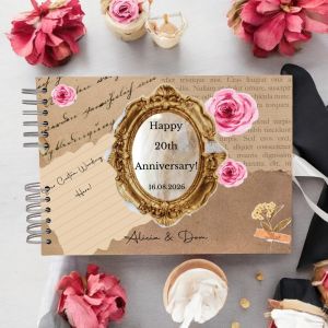 CUSTOM Vintage Mirror Frame Anniversary Guest Book with Different Page Options-No. 235