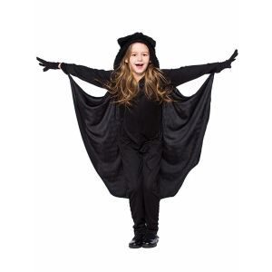All-In-One Black Bat Kids Fancy Dress Halloween Costume - Kids UK Size 5-6 Years