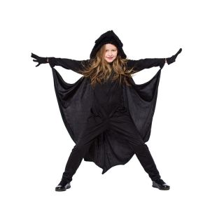 All-In-One Black Bat Kids Fancy Dress Halloween Costume - Kids UK Size 4-5 Years
