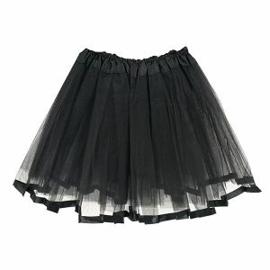 Kids Black Tutu Skirt With Ribbon Trim 