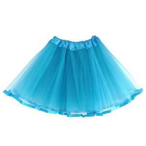 Kids Light Blue Tutu Skirt With Ribbon Trim
