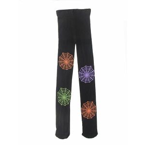 Kids Halloween Tights - Colourful Spider Webs