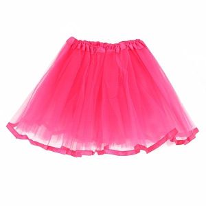 Kids Hot Pink Tutu Skirt With Ribbon Trim