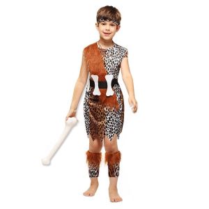 Kids Leopard Print Caveman Fancy Dress Costume - Medium