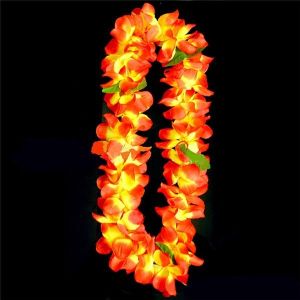 Orange Hawaiian Flowered Party Lei
