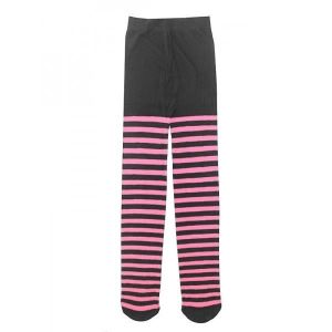 Kids Tights - Black & Light Pink Striped