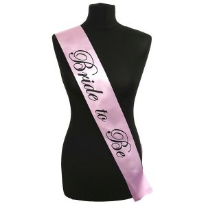 Light Pink With Black Writing ‘Bride To Be’ Sash