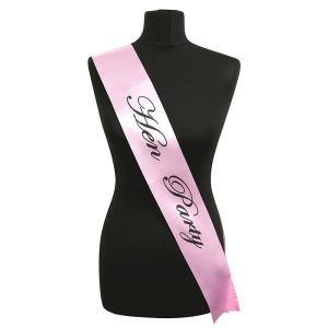 Light Pink With Black Writing ‘Hen Party’ Sash