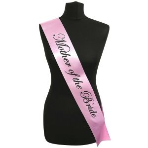 Light Pink With Black Writing ‘Mother Of The Bride’ Sash