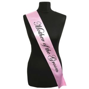 Light Pink With Black Writing ‘Mother Of The Groom’ Sash