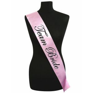 Light Pink With Black Writing ‘Team Bride’ Sash