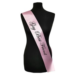 Light Pink With Black Writing ‘Gay Best Friend’ Sash