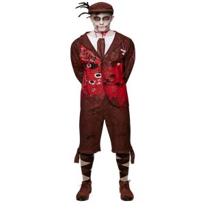 Men’s Zombie Gentleman’s Suit and Tie Halloween Costume Medium