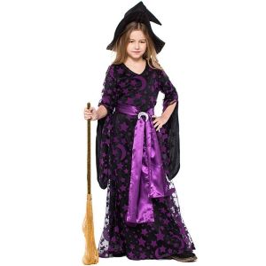 Magical Midnight Witch Kids Fancy Dress Halloween Costume - Kids UK Size 6-7 Years