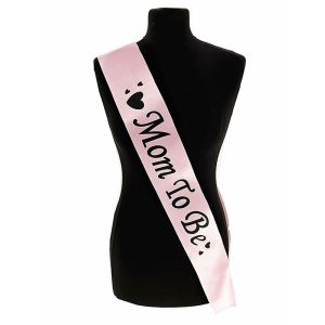 Pink With Black Heart ‘Mom To Be’ Sash