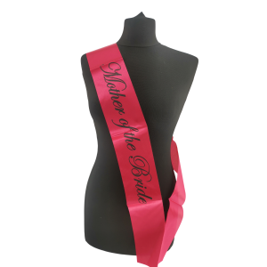 Hot Pink With Black Writing ‘Mother Of The Bride’ Sash