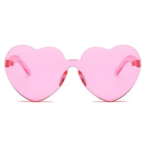Heart Shaped Transparent Candy Coloured Party Glasses - Light Pink