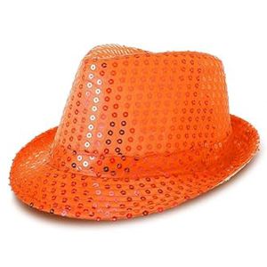 Super Cool Orange Sequin Gangster Hat