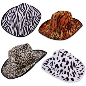 Pack of 4 Animal Prints Cowboy Hats