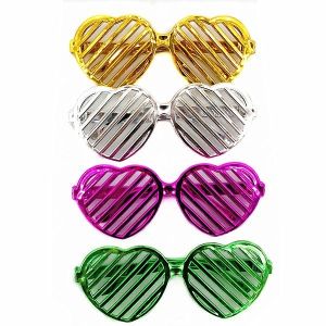 Pack Of 4 Random Colour Heart Shutter Sunglasses