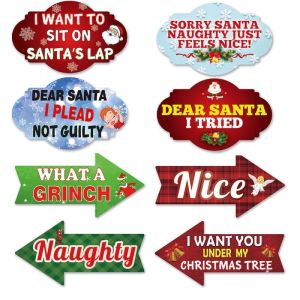 Set of 4 PVC Double-sided Xmas Photo Booth Props Pack 1