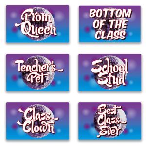 Pack Of 6 Prom-Themed UV Printed MDF Word Board Photo Booth Sign