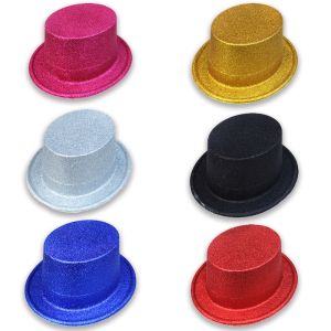 Pack of 6 PVC Glitzy Top Hats