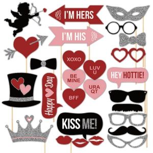 Pack Of 27 Romantic Valentine Card Props On Sticks