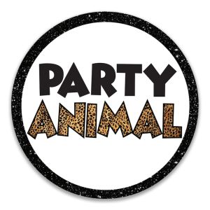 ‘Party Animal' Circular UV Printed Word Board Photo Booth Sign Prop