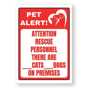 Custom Printed Pet Alert Warning Sign, Durable Waterproof PVC, Rust-Free,  Indoor & Outdoor Use, No. 222, 223, 224