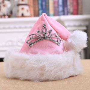 Pink Princess Crown Santa Hat