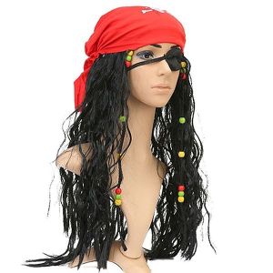 Pirate Bandanna Wig - Red