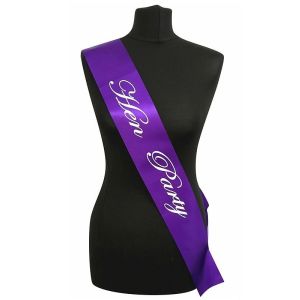 Purple With White Writing ‘Hen Party’ Sash