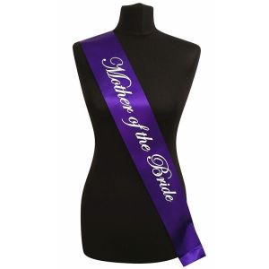 Purple With White Writing ‘Mother Of The Bride’ Sash