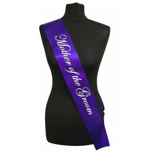 Purple With White Writing ‘Mother Of The Groom’ Sash