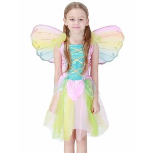 Rainbow Fairy Princess Kids Fancy Dress Costume - Kids UK Size 2-3 Years