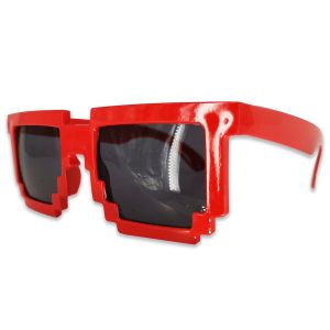 Red Mosaic Pixel Cool Sunglasses