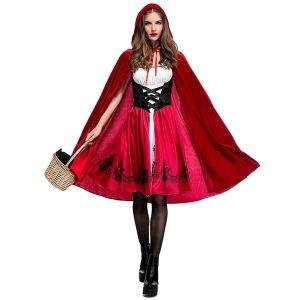Sultry Hooded Red Cape and Dress Costume UK Size 8