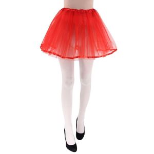 Adult - Red Tutu Skirt With Ribbon Trim 
