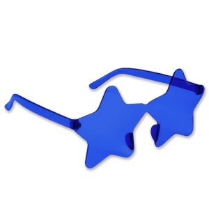 Star Shaped Transparent Candy Coloured Party Glasses - Royal Blue