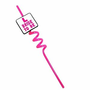 Bride to be Curved Straw With Rubber Square Sign