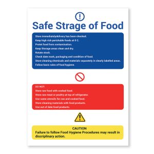 Safe Strage of Food Warning Sign, Durable Waterproof PVC, Rust-Free, No. 104, 105
