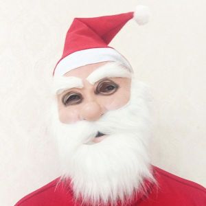 Christmas Fancy Dress Costume Santa Claus Mask and Beard Prop