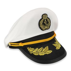 Captain Party Hats for Hen, Stag & Festival Fun - White Nautical Captain Hat