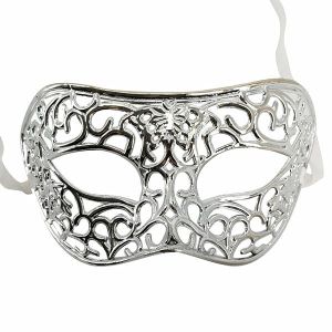 Shiny Butterfly Masquerade Mask in Silver   