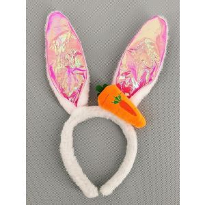 Shiny Carrot Easter Bunny Ears Headband In Pink