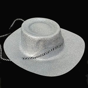 Silver Glitzy Western Cowboy Cowgirl Hat