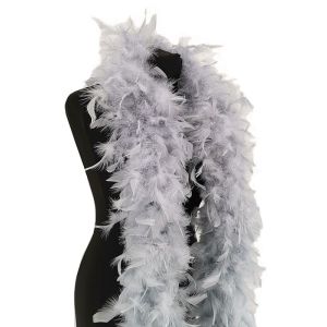 Luxury Silver Grey Feather Boa – 80g -180cm