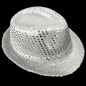 Super Cool Silver Sequin Gangster Hat